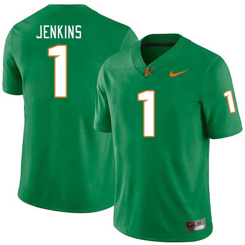 Men-Youth #1 Lovie Jenkins Florida A&M Rattlers 2023 College Football Jerseys Stitched-Green